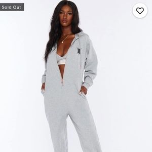Savage X Fenty Platinum Grey Onesie NWT Size L